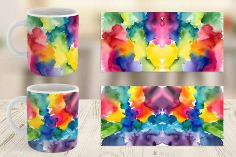 Mug Wrap Colorful Watercolor Sublimation artnoy 
