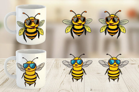 Mug Wrap Cool Bee Sublimation artnoy 