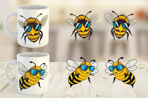 Mug Wrap Cool Bee Sublimation artnoy 