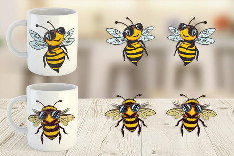 Mug Wrap Cool Bee Sublimation artnoy 