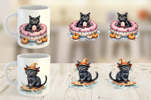 Mug Wrap Cool Cat Summerween Sublimation artnoy 