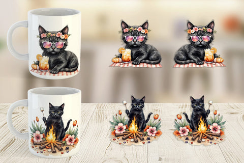 Mug Wrap Cool Cat Summerween Sublimation artnoy 