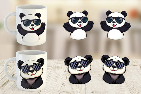 Mug Wrap Cool Panda Sublimation artnoy 
