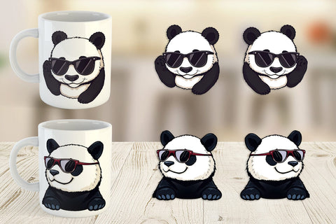 Mug Wrap Cool Panda Sublimation artnoy 