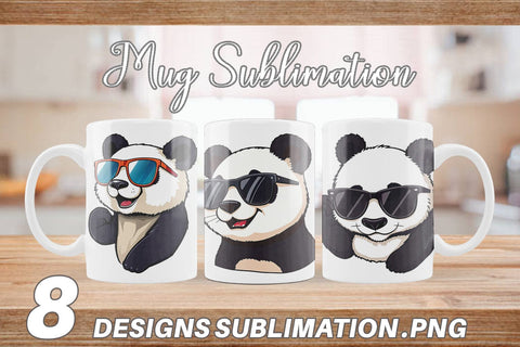 Mug Wrap Cool Panda Sublimation artnoy 