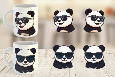 Mug Wrap Cool Panda Sublimation artnoy 