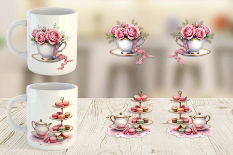 Mug Wrap Coquette Teacups Sublimation artnoy 
