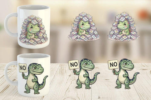 Mug Wrap Corporate Burnout Dino Sublimation artnoy 