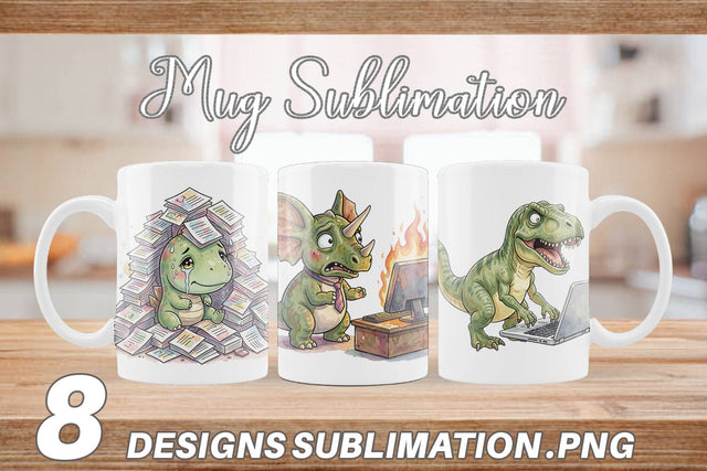 Mug Wrap Corporate Burnout Dino Sublimation artnoy 