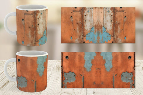 Mug Wrap Corroded Metal Rust Sublimation artnoy 