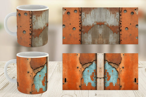 Mug Wrap Corroded Metal Rust Sublimation artnoy 