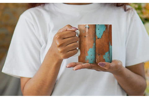 Mug Wrap Corroded Metal Rust Sublimation artnoy 