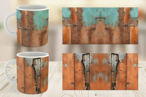 Mug Wrap Corroded Metal Rust Sublimation artnoy 