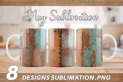 Mug Wrap Corroded Metal Rust Sublimation artnoy 