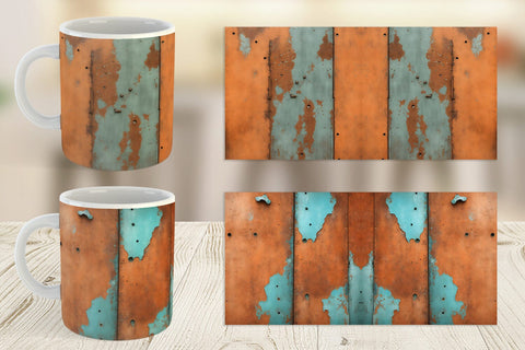 Mug Wrap Corroded Metal Rust Sublimation artnoy 