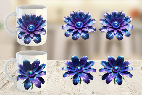 Mug Wrap Cosmic Flower Sublimation artnoy 