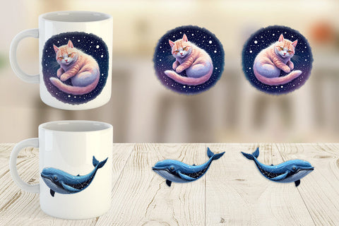 Mug Wrap Cosmic Kawaii Critters Sublimation artnoy 