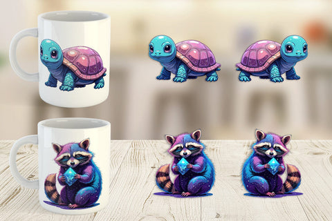 Mug Wrap Cosmic Kawaii Critters Sublimation artnoy 