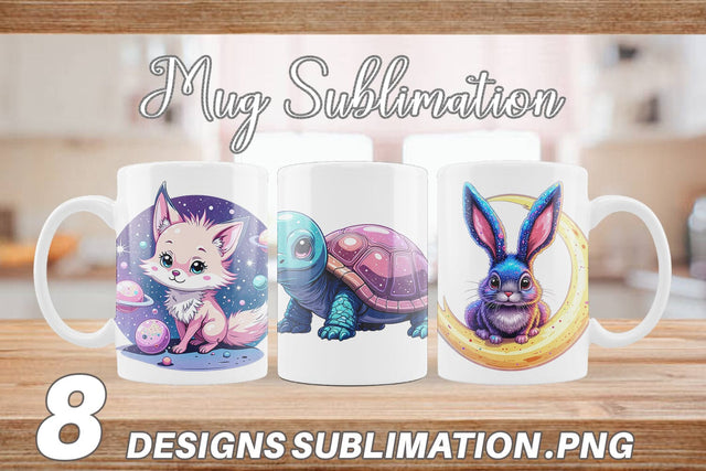 Mug Wrap Cosmic Kawaii Critters Sublimation artnoy 