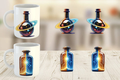 Mug Wrap Cosmic Potion Bottles Sublimation artnoy 