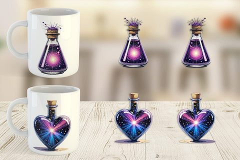 Mug Wrap Cosmic Potion Bottles Sublimation artnoy 