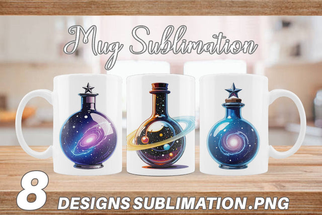 Mug Wrap Cosmic Potion Bottles Sublimation artnoy 
