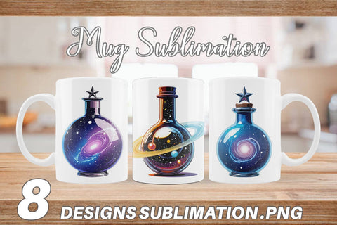 Mug Wrap Cosmic Potion Bottles Sublimation artnoy 