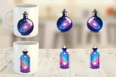 Mug Wrap Cosmic Potion Bottles Sublimation artnoy 