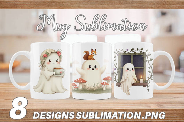 Mug Wrap Cottagecore Ghosties Sublimation artnoy 