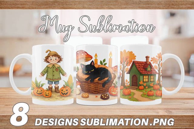 Mug Wrap Cottagecore Halloween Sublimation artnoy 