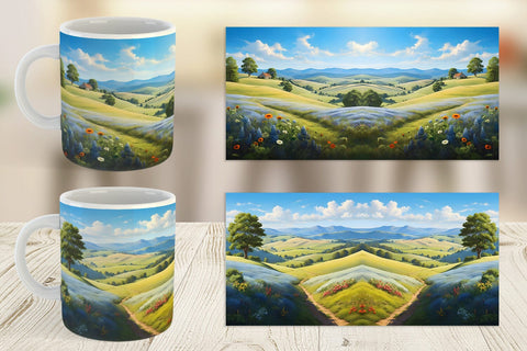 Mug Wrap Countryside Summer Sublimation artnoy 