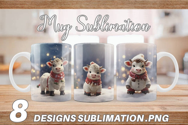 Mug Wrap Cow Christmas Sublimation artnoy 