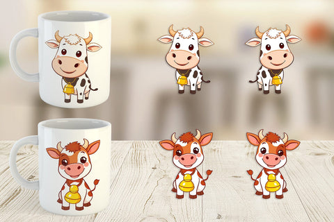 Mug Wrap Cow with Bell Sublimation artnoy 