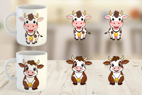 Mug Wrap Cow with Bell Sublimation artnoy 