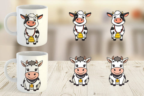 Mug Wrap Cow with Bell Sublimation artnoy 