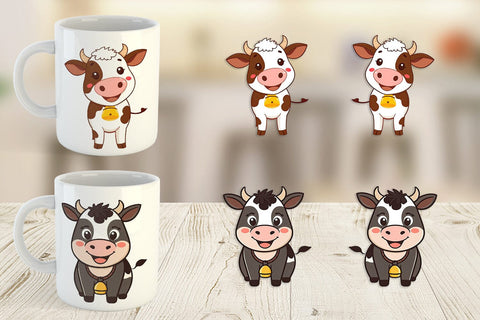 Mug Wrap Cow with Bell Sublimation artnoy 