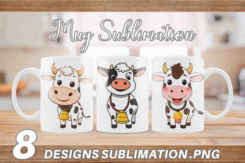 Mug Wrap Cow with Bell Sublimation artnoy 