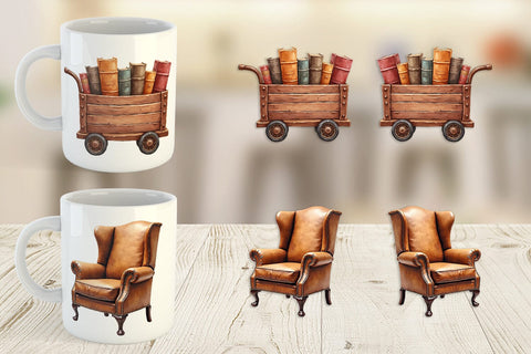 Mug Wrap Cozy Autumn Bookstore Sublimation artnoy 