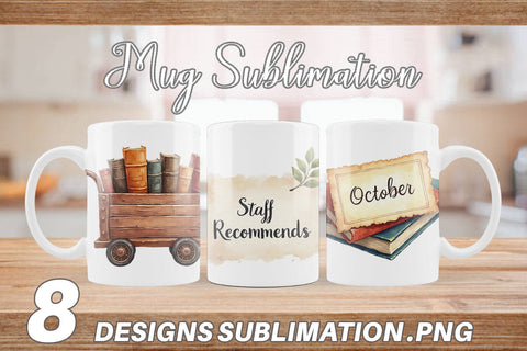 Mug Wrap Cozy Autumn Bookstore Sublimation artnoy 