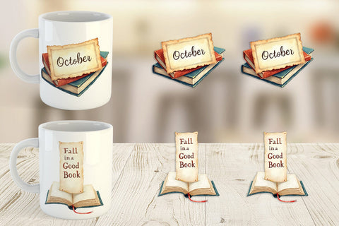 Mug Wrap Cozy Autumn Bookstore Sublimation artnoy 