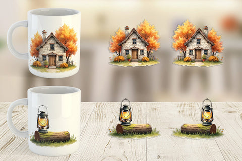 Mug Wrap Cozy Autumn Cottage Sublimation artnoy 