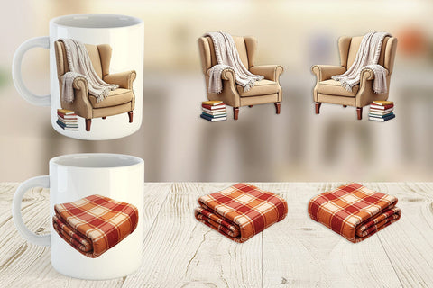 Mug Wrap Cozy Autumn Cottage Sublimation artnoy 