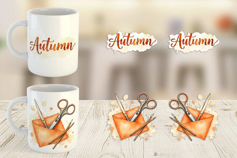 Mug Wrap Cozy Autumn Crafting Sublimation artnoy 
