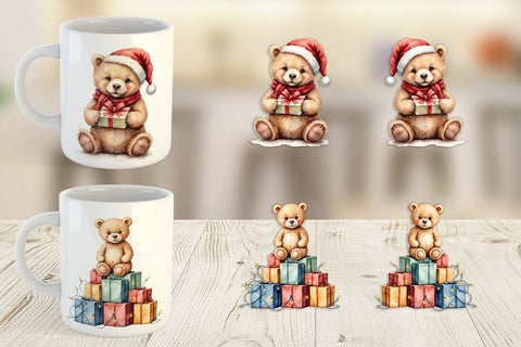 Mug Wrap Cozy Christmas Bears Sublimation artnoy 