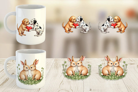 Mug Wrap Cozy Critters & Cuddles Watercolor Sublimation artnoy 