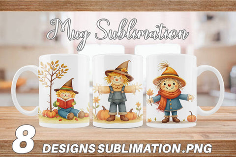 Mug Wrap Cozy Little Scarecrows Sublimation artnoy 