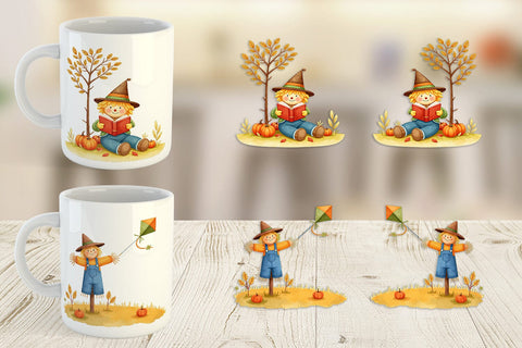 Mug Wrap Cozy Little Scarecrows Sublimation artnoy 