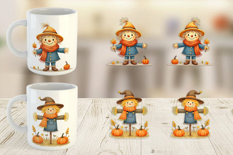 Mug Wrap Cozy Little Scarecrows Sublimation artnoy 