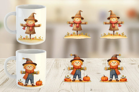 Mug Wrap Cozy Little Scarecrows Sublimation artnoy 