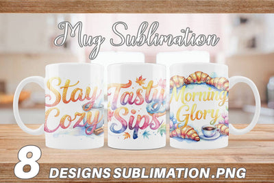 Mug Wrap Cozy Morning Coffee Quotes Sublimation artnoy 